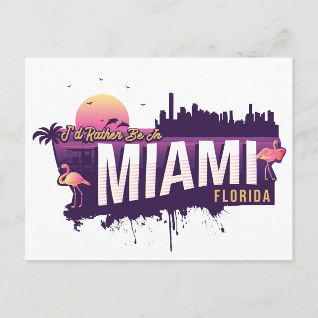 Postal Preferiría Estar En Miami - Funny Florida (Anverso)