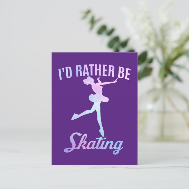 Postal Preferiría estar patinando (Anverso de pie)