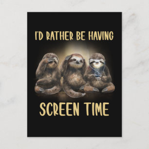 Postal Preferiría Tener Tiempo De Pantalla Gracioso Lover