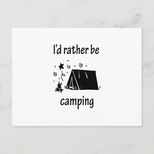 Postal Prefiero estar acampando (Anverso)