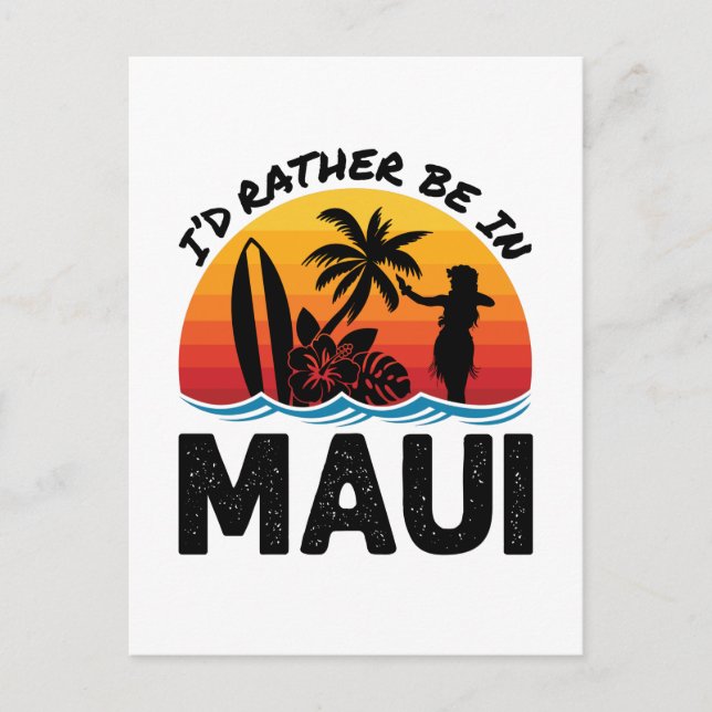 Postal Prefiero estar en Maui Hawaii (Anverso)