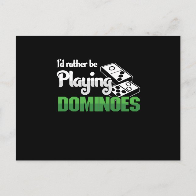 Postal Prefiero Jugar A Dominoes Tiles Puzzler Regalo (Anverso)
