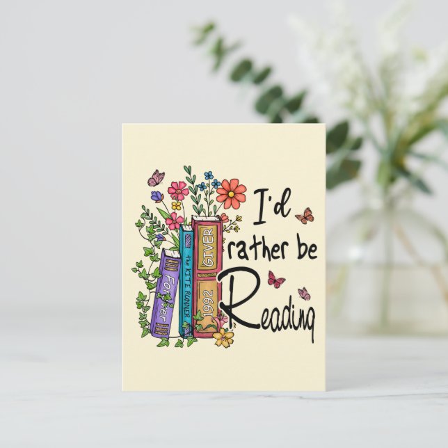 Postal Prefiero Leer (Anverso de pie)