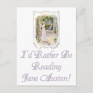 Postal Prefiero Leer Jane Austen Postcard