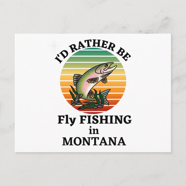 Postal Prefiero pescar en Montana. Outdoorsmen (Anverso)
