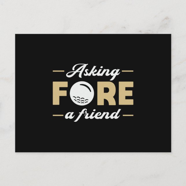 Postal Preguntando A Un Amigo Golf Golfer Funny (Anverso)