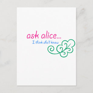 Postal Preguntar a Alicia
