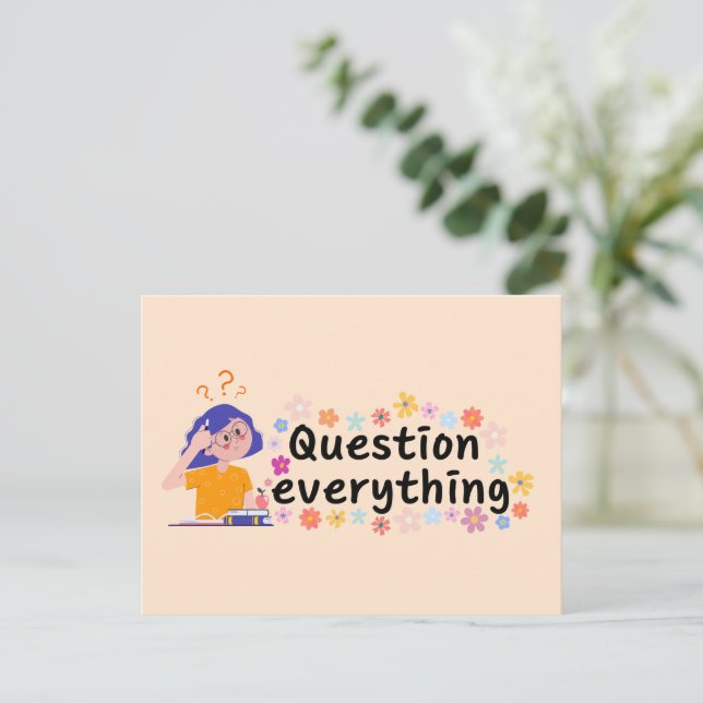 Postal Preguntar todo (Anverso de pie)