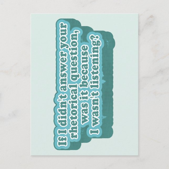 Postal Preguntas retóricas Gramática divertida (Anverso)