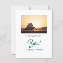 Postal Preguntó que dijo que sí, foto azul verde