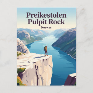 Postal Preikestolen Roca del Púlpito Noruega
