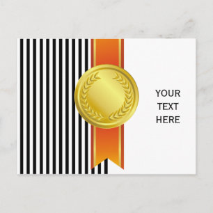Postal PREMIO RIBBON oro II + tu trasero. y texto