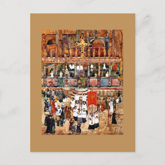 Postal Prendergast - procesión de Semana Santa, St Marks (Anverso)