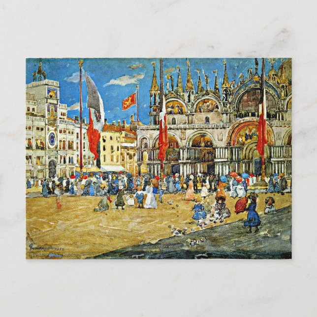 Postal Prendergast: San Marcos, paisaje urbano de Venecia (Anverso)