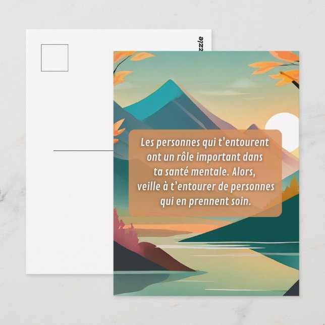 Postal Prends soin de ta santé mentale (Anverso / Reverso)