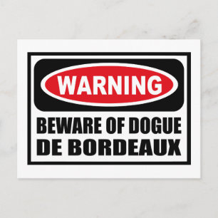 POSTAL PREOCUPACIÓN DE LA POSIBILIDAD DE DOGUE DE BORDEAU