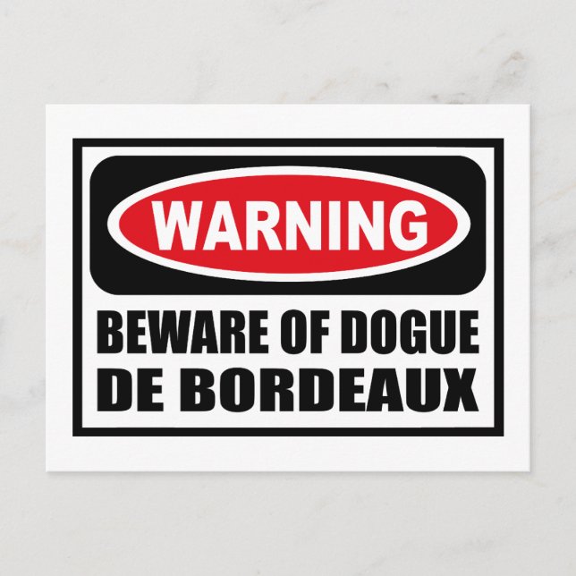POSTAL PREOCUPACIÓN DE LA POSIBILIDAD DE DOGUE DE BORDEAU (Anverso)