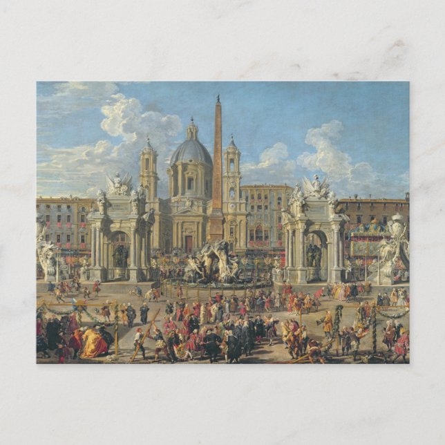 Postal Preparación de la pantalla de fuegos artificiales  (Anverso)