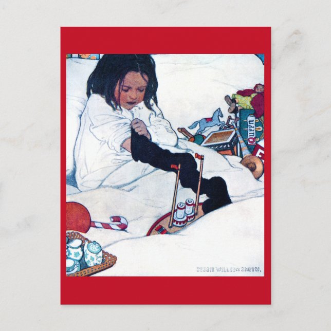 Postal Preparación de navidades, Jessie Willcox Smith (Anverso)