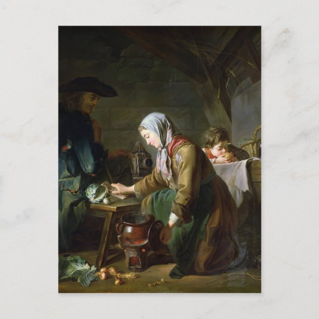 Postal Preparación de una comida (Anverso)