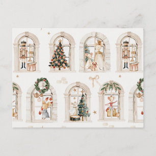 Postal Preparaciones tradicionales de Navidad familia de