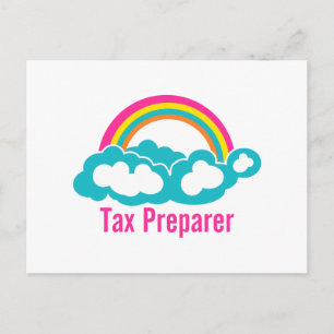 Postal Preparador de impuestos sobre el arcoiris en la nu