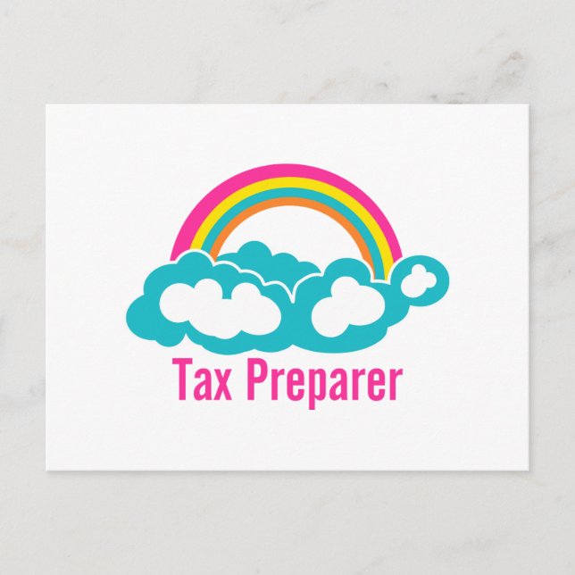 Postal Preparador de impuestos sobre el arcoiris en la nu (Anverso)