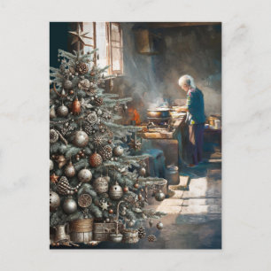 POSTAL PREPARÁNDOSE PARA LA CENA DE NAVIDAD