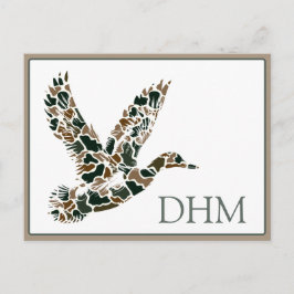 Postal Preppy Camouflage Mallard Duck Monogram