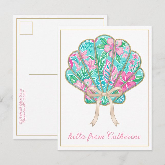 Postal Preppy Tropical Personalizado Caparazón (Anverso / Reverso)