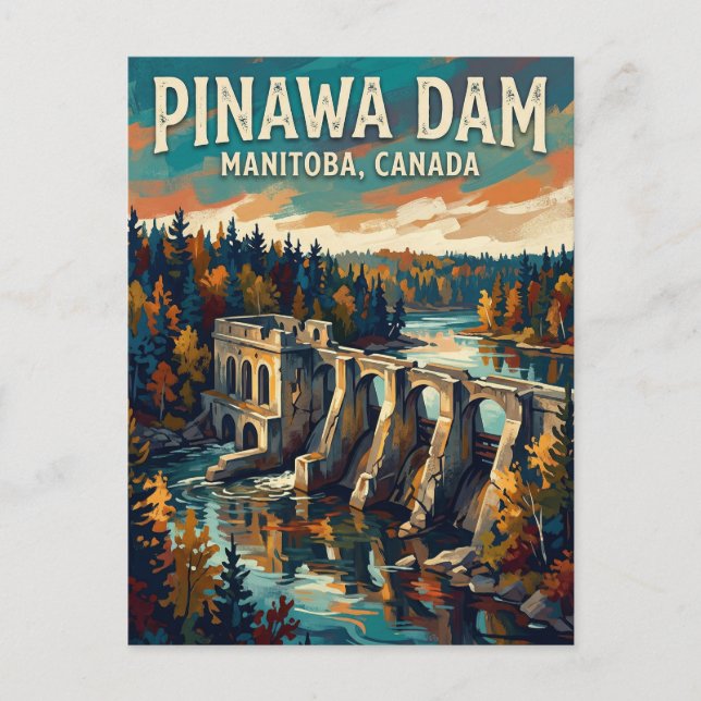 Postal Presa Pinawa Canadá (Anverso)
