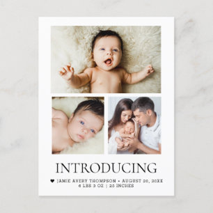 Postal Presentación de fotos de Baby Personalizado 3 Cora