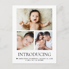 Postal Presentación de fotos de Baby Personalizado 3 Cora