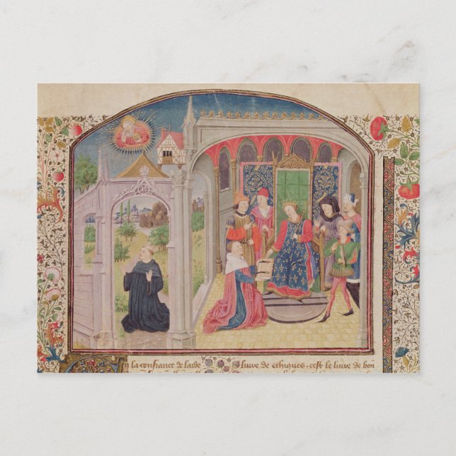 Postal Presentación de la ética al rey (Anverso)