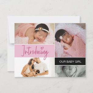 Postal Presentación de las fotos de nuestra niña bebé: Na