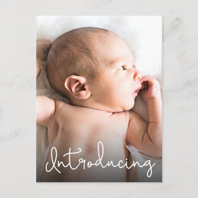 Postal Presentación de una foto pequeña para el bebé con  (Anverso)