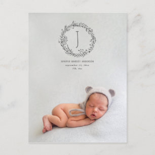 Postal Presentación del anuncio de nacimiento de la foto
