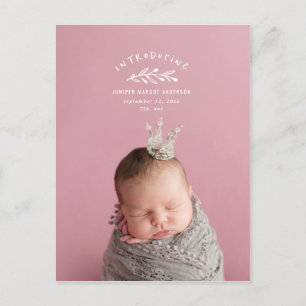 Postal Presentación del anuncio de nacimiento de la foto