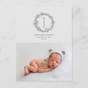 Postal Presentación del anuncio de nacimiento de la foto