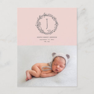 Postal Presentación del anuncio de nacimiento de la foto
