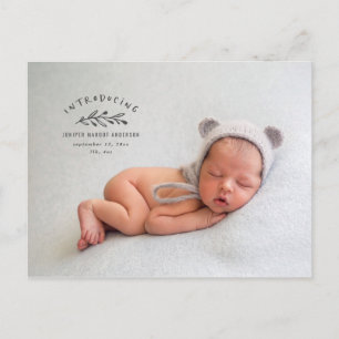 Postal Presentación del anuncio de nacimiento de la foto 