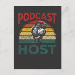 Postal Presentador de Podcast Vintage Podcasting Streamin