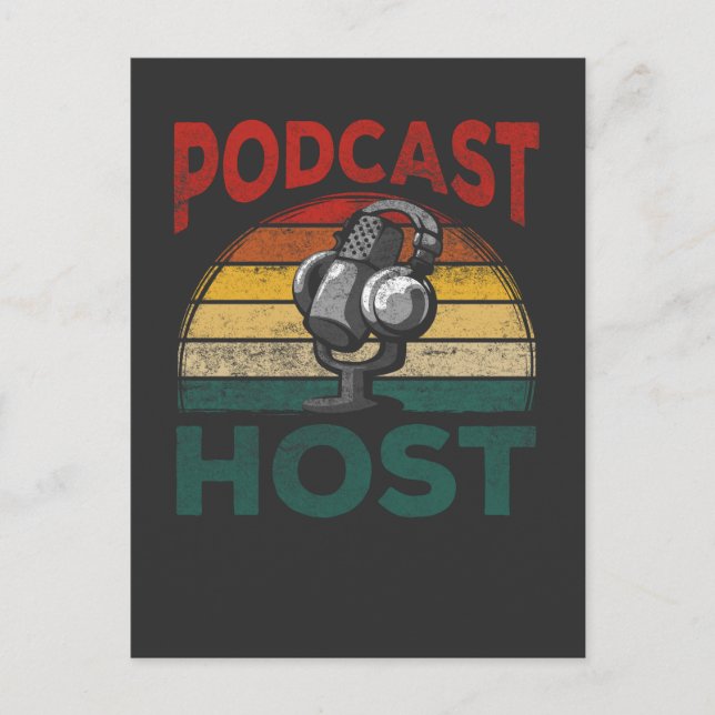 Postal Presentador de Podcast Vintage Podcasting Streamin (Anverso)