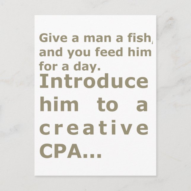 Postal Presentarle a un CPA creativo (Anverso)