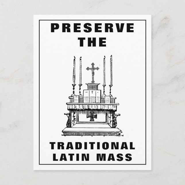 Postal Preservar el Altar de la Misa Latina Católica Trad (Anverso)