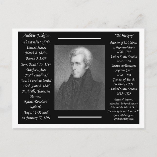Postal Presidente Andrew Jackson (Anverso)