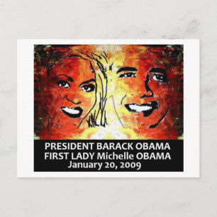 POSTAL PRESIDENTE BARACK OBAMA PRIMERA DAMA MICHELLE OBAM
