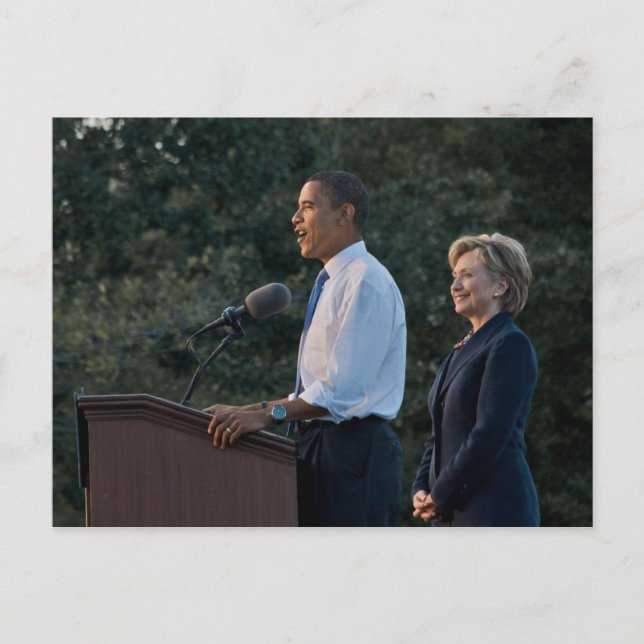 Postal Presidente Barack Obama y Hillary Clinton (Anverso)
