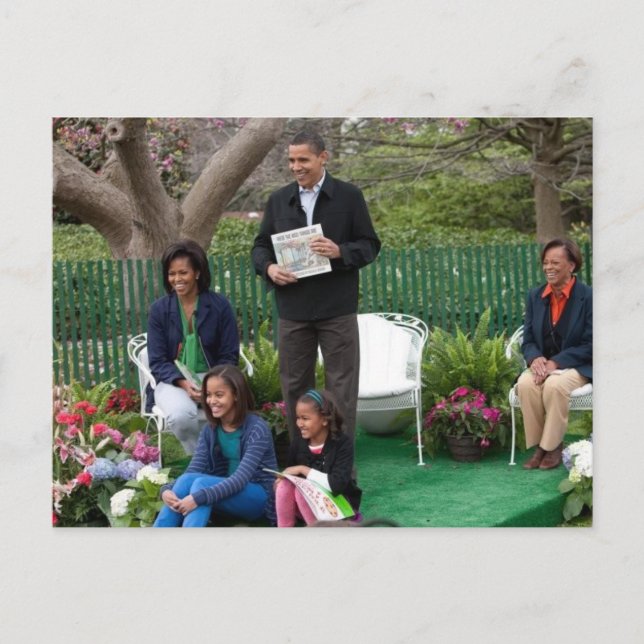 Postal Presidente Barack Obama y su familia (Anverso)