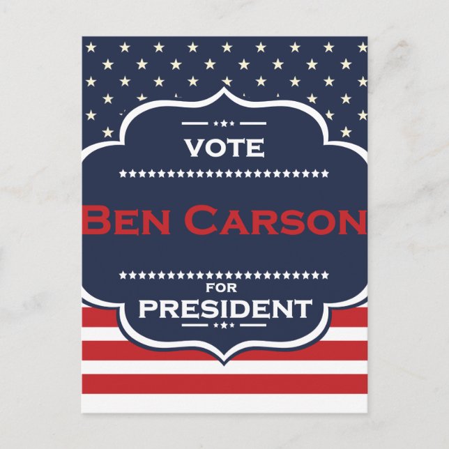 Postal presidente de ben carson (Anverso)